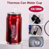 Stainless Steel Cola Shaped Thermos Cup – Double-Layer Vacuum Insulated Travel Mug with Straw for Hot & Cold Drinks  Adomoo